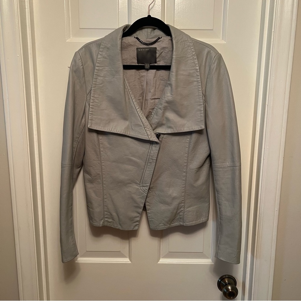 Muubaa Sandstone Lamb Leather Jacket Size 10